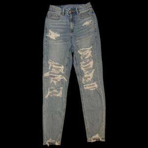 AE Distressed Curvy Mom Jean
